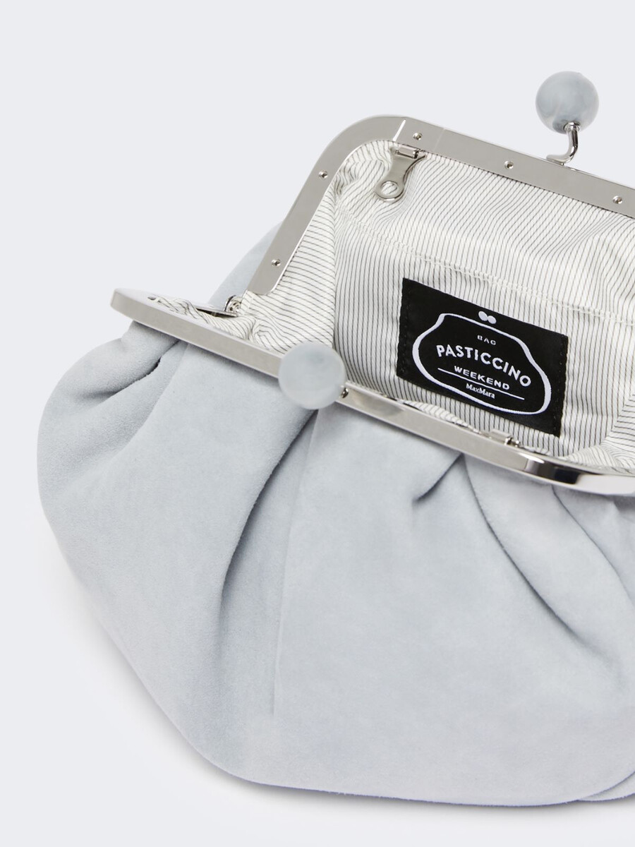 bolso pequeño de ante pasticcino - azul claro