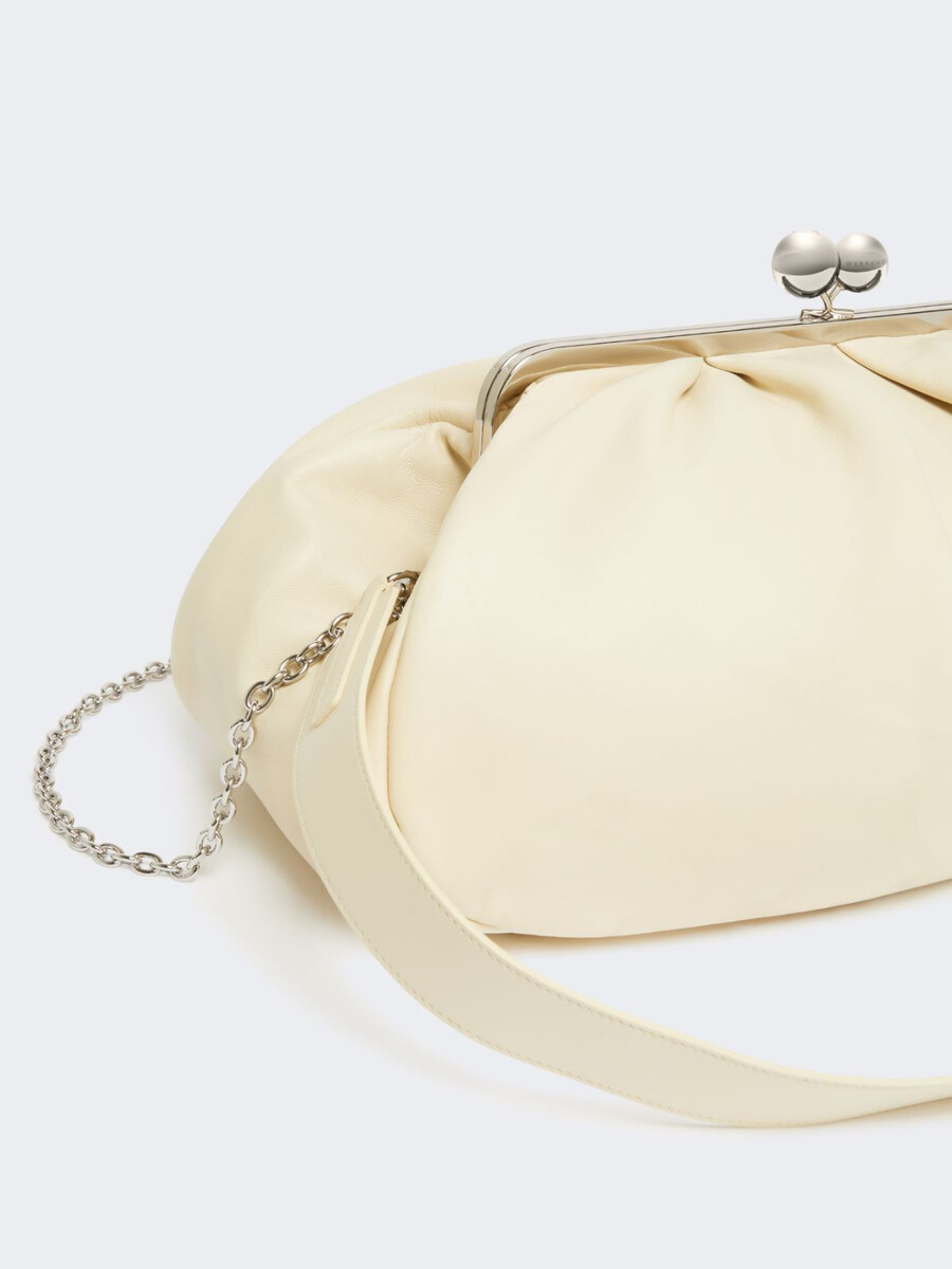 bolso grande de pasticcino de piel de oveja - marfil