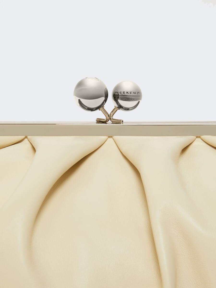 bolso grande de pasticcino de piel de oveja - marfil