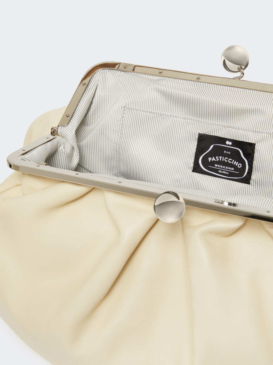 bolso grande de pasticcino de piel de oveja - marfil