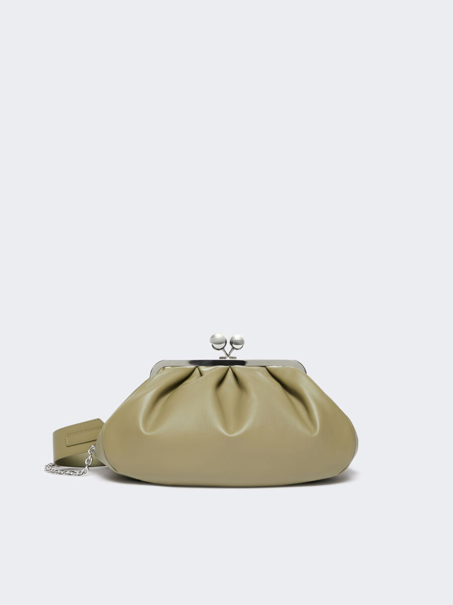 bolso pasticcino mediano de piel de oveja - verde salvia