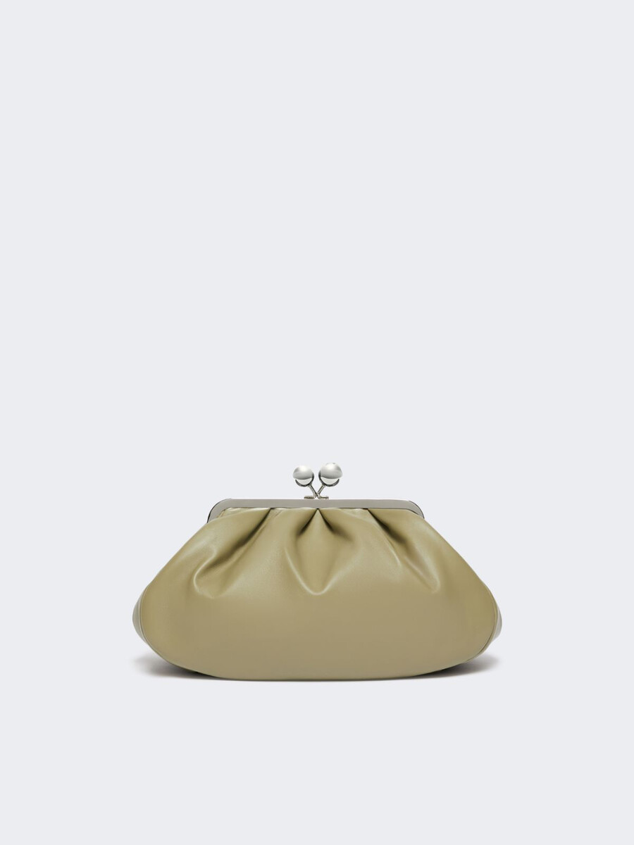 bolso pasticcino mediano de piel de oveja - verde salvia
