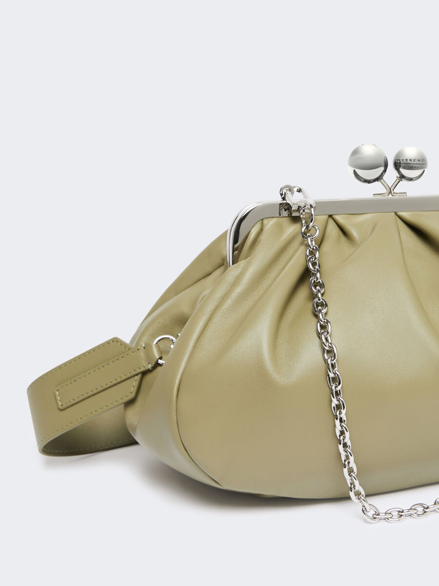 bolso pasticcino mediano de piel de oveja - verde salvia