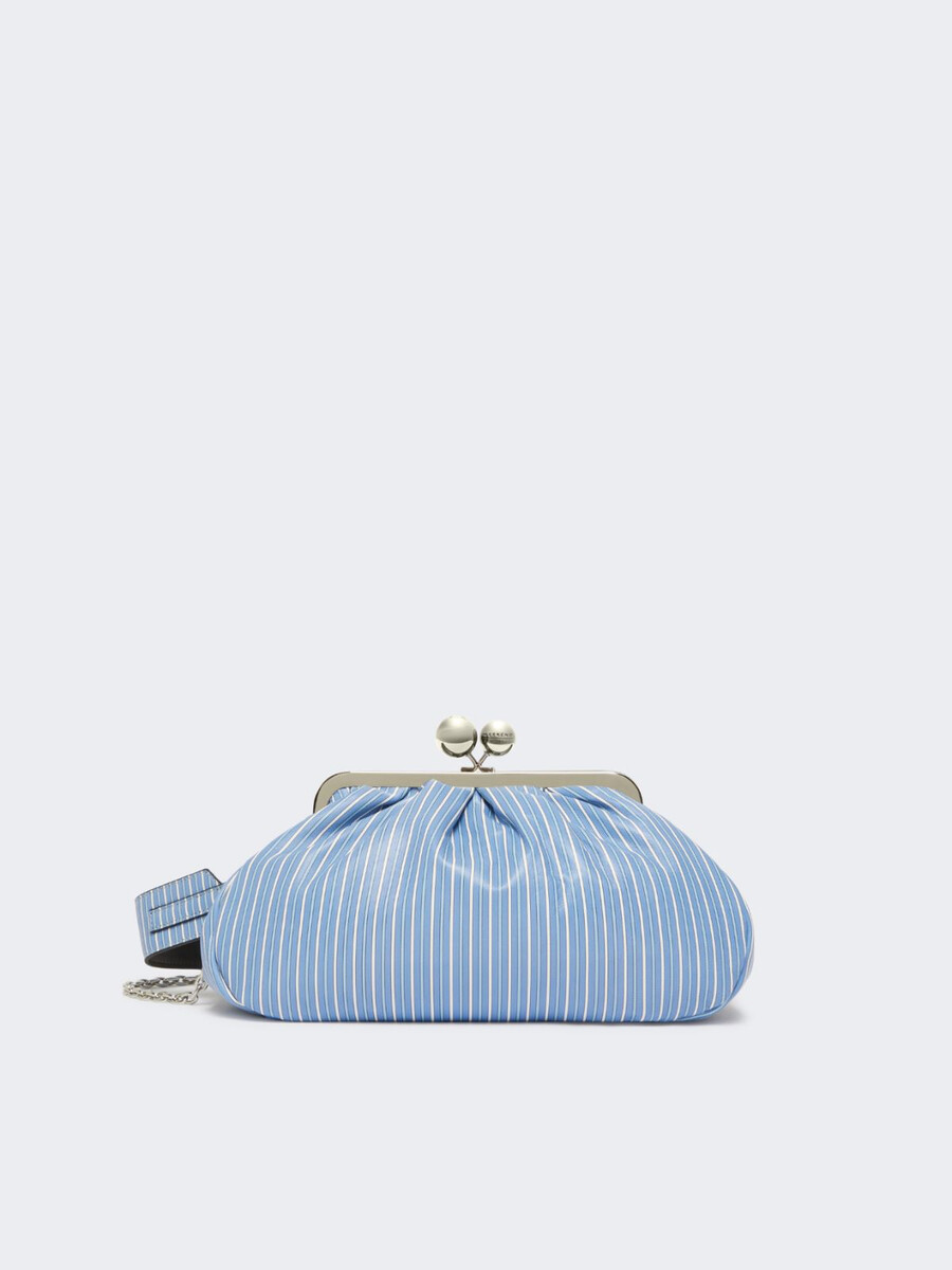 bolso pasticcino mediano de piel napa estampada - azul claro