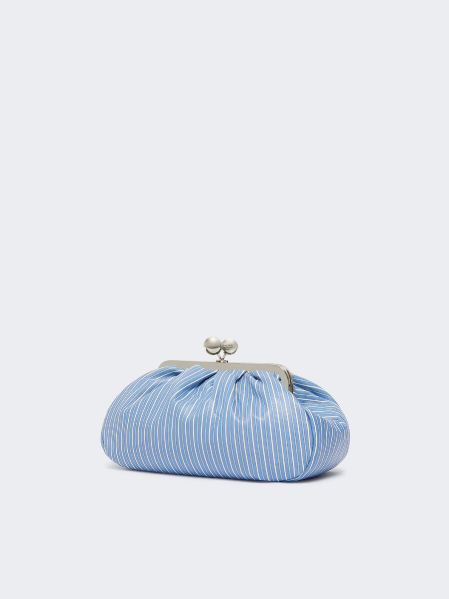bolso pasticcino mediano de piel napa estampada - azul claro