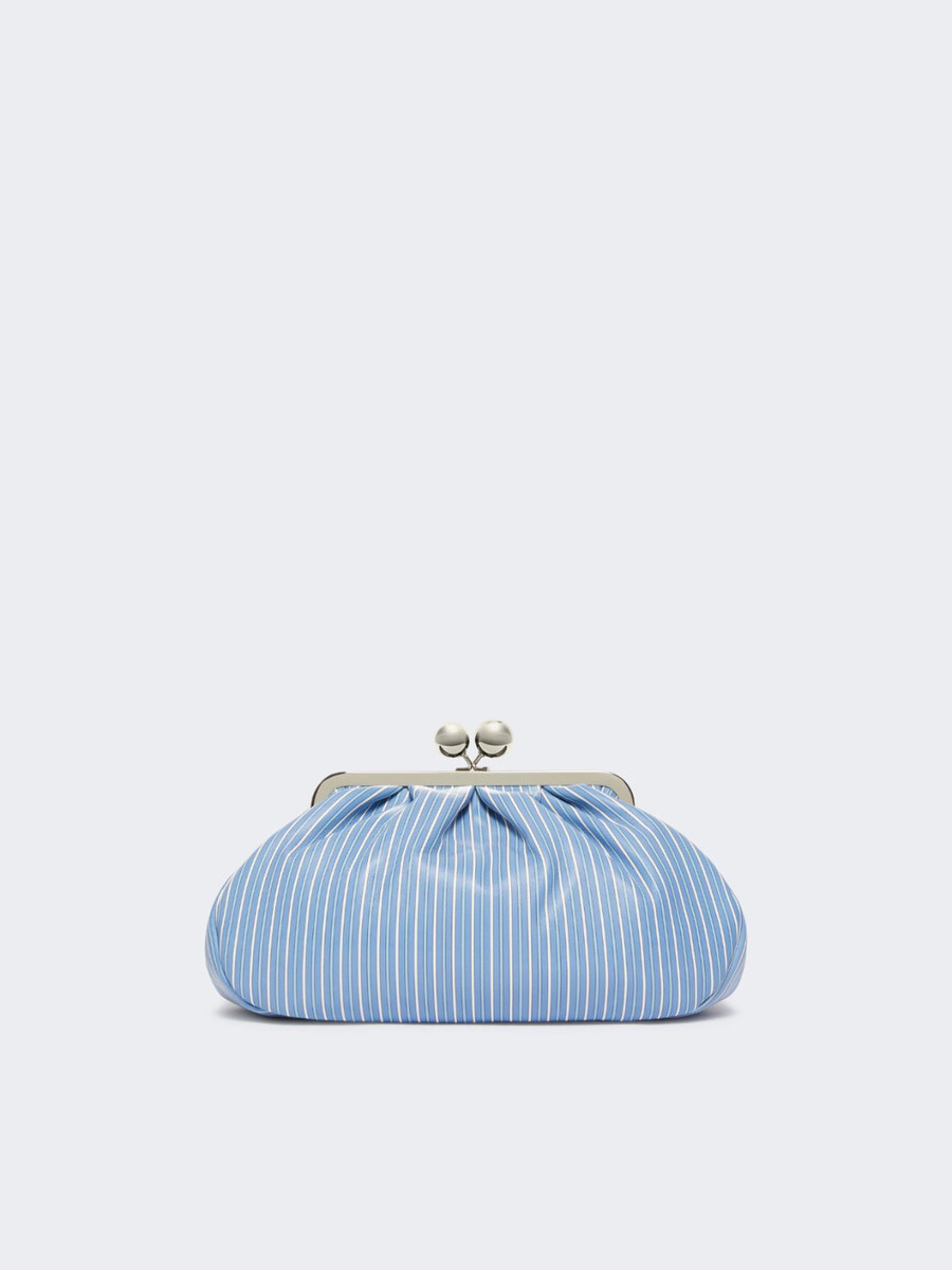 bolso pasticcino mediano de piel napa estampada - azul claro