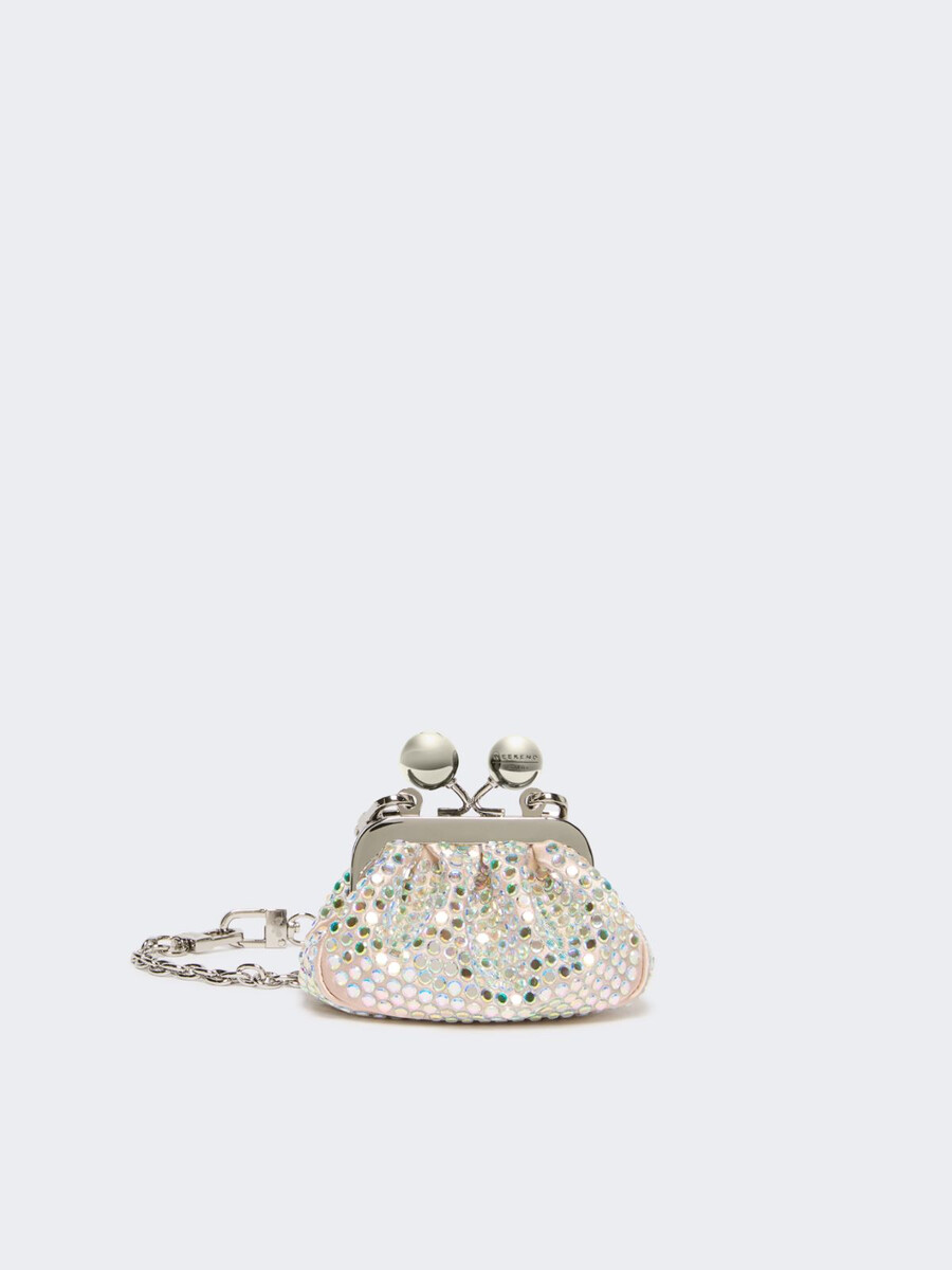 mini bolso pasticcino de satén con pedrería - antique rose