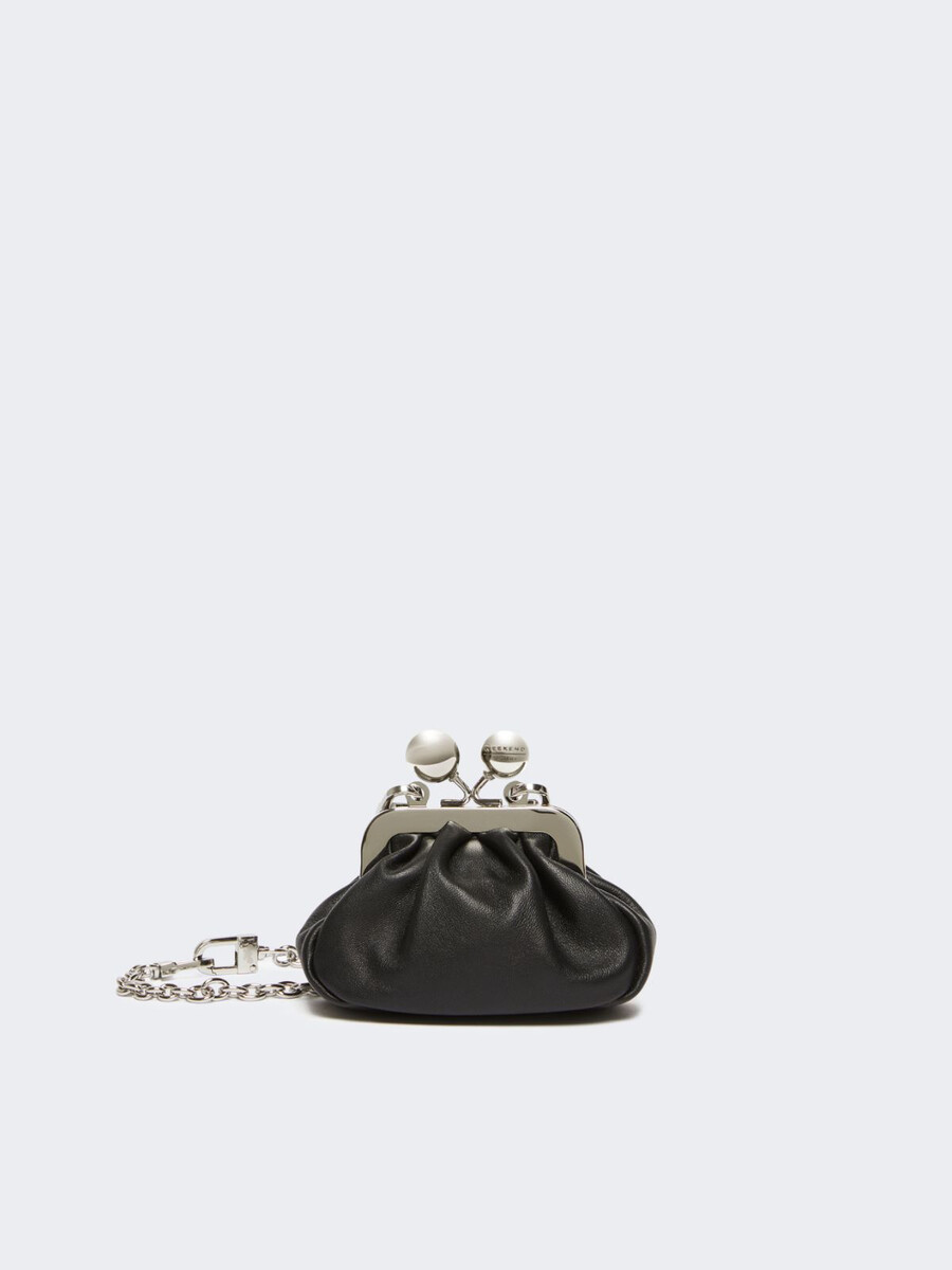 bolso nano pasticcino de piel de oveja napa - negro