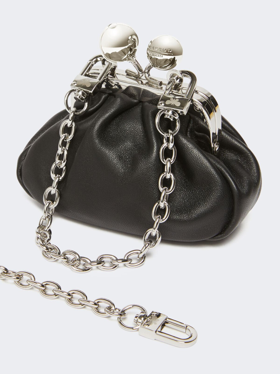 bolso nano pasticcino de piel de oveja napa - negro