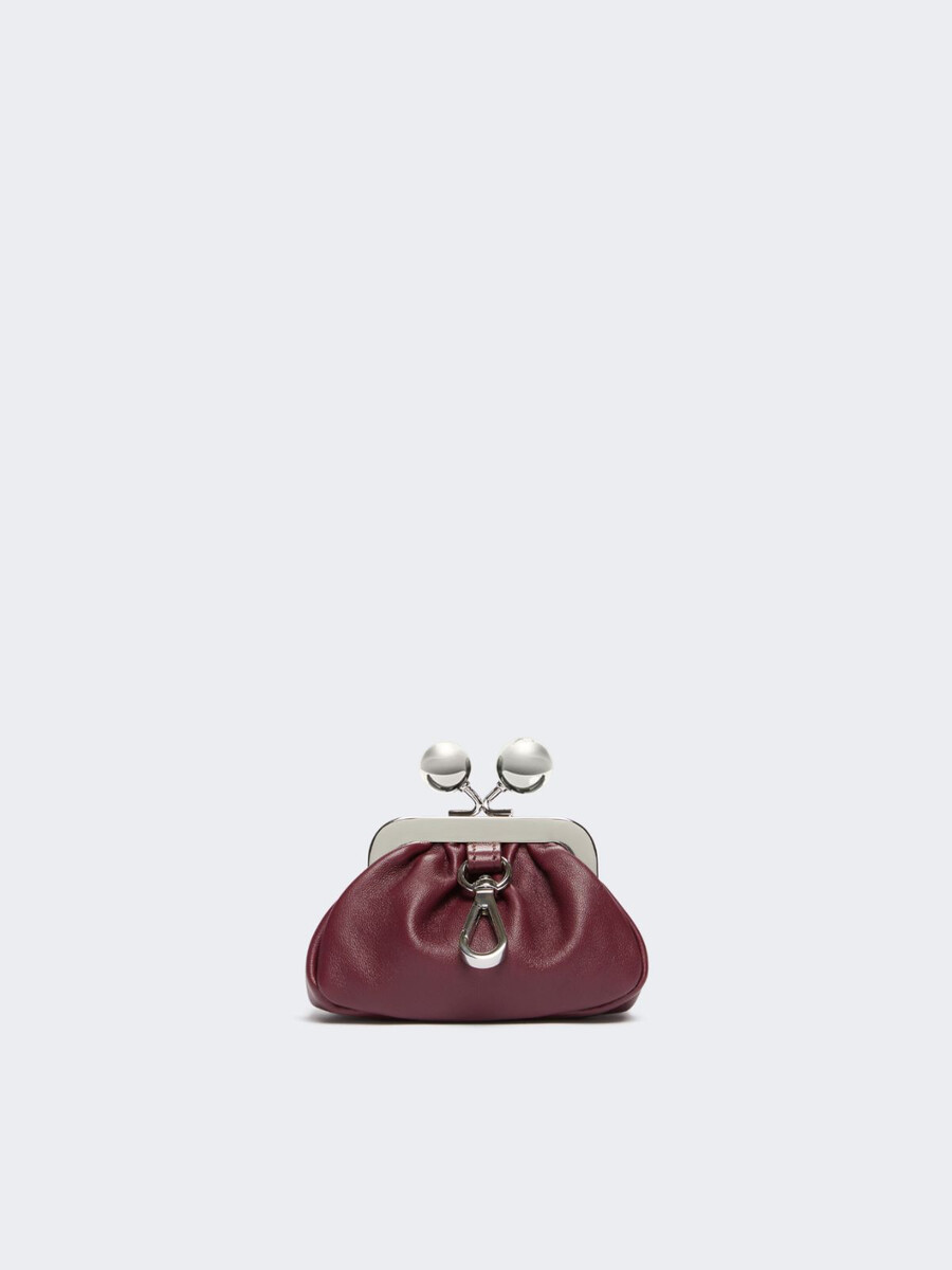 bolso nano pasticcino de piel de oveja nappa - rojo morado