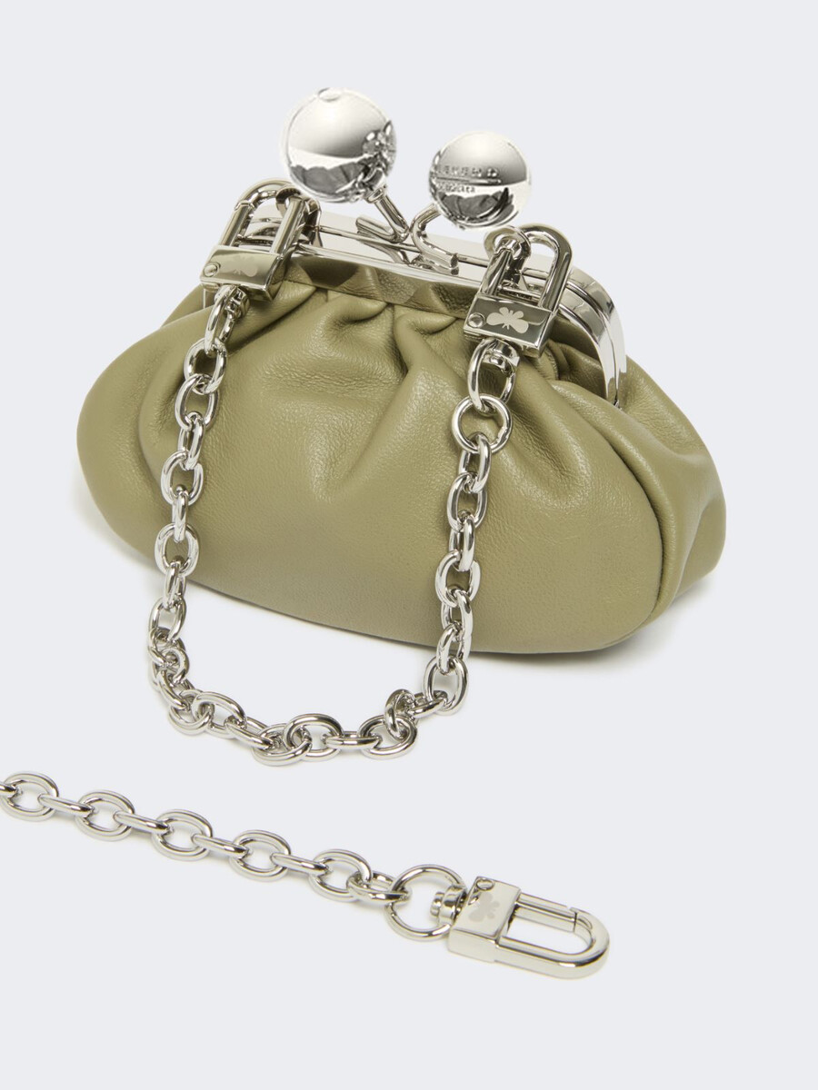 bolso nano pasticcino de piel de oveja napa - verde salvia