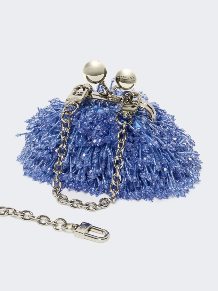 bolso nano pasticcino de raso y lentejuelas - lila