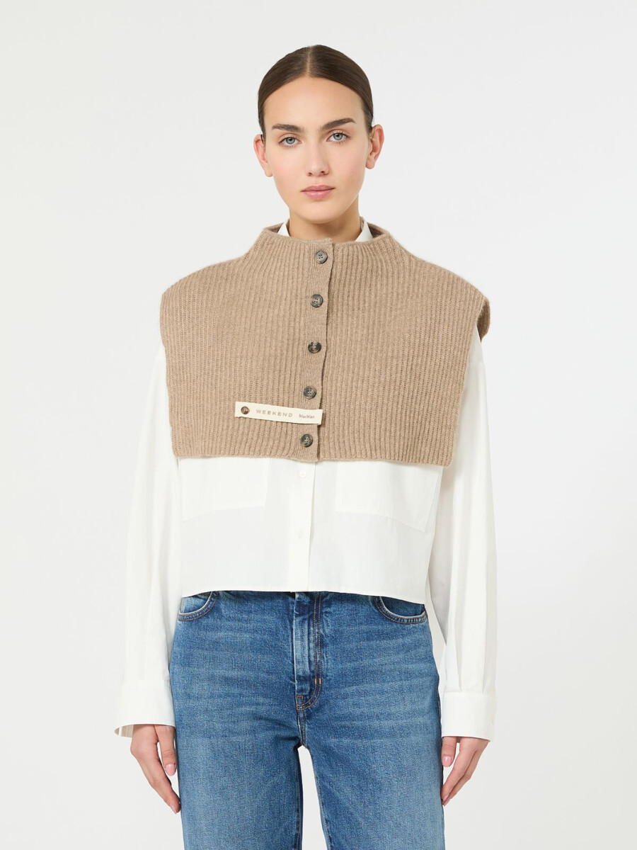 cuello de punto de cachemira - sombreado beige