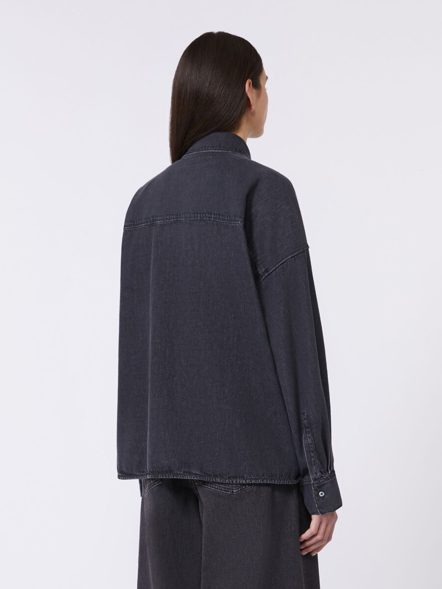 camisa vaquera de algodón - negra