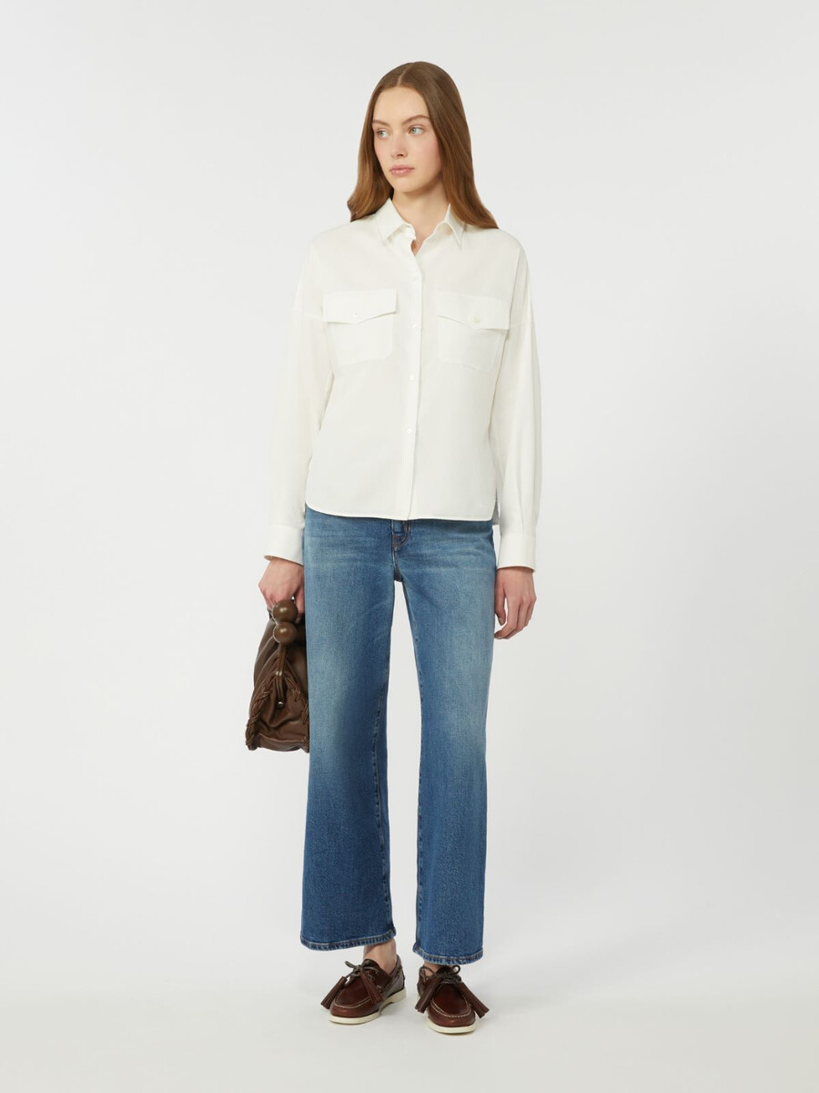 camisa oxford de algodón - blanca