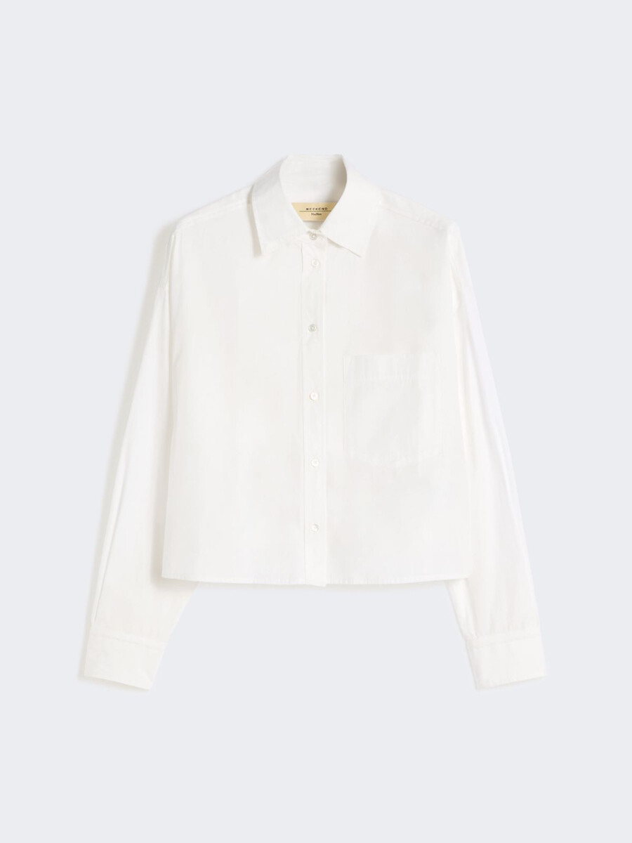 camisa de popelina de algodón - blanco Óptico