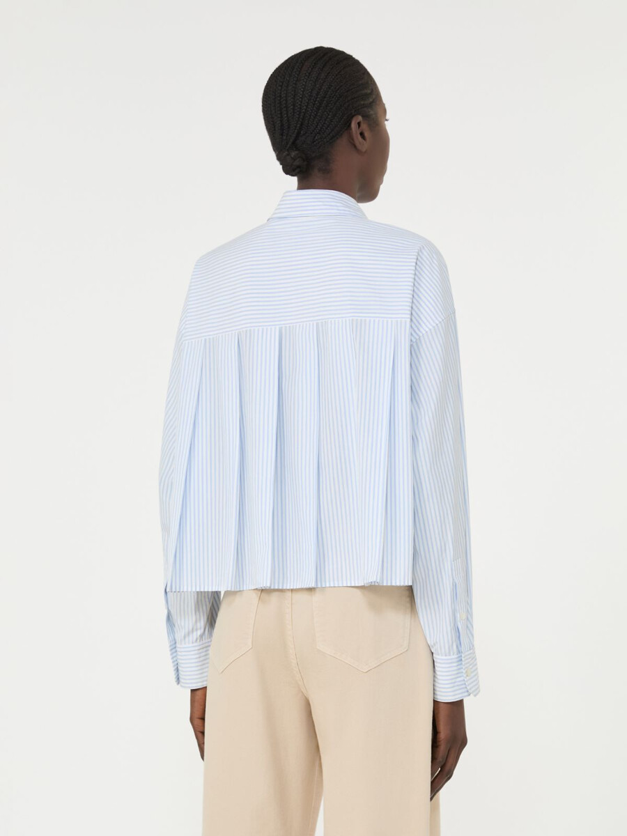 camisa de popelina de algodón - azul claro