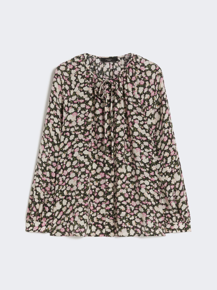 camisa de seda estampada - rosa
