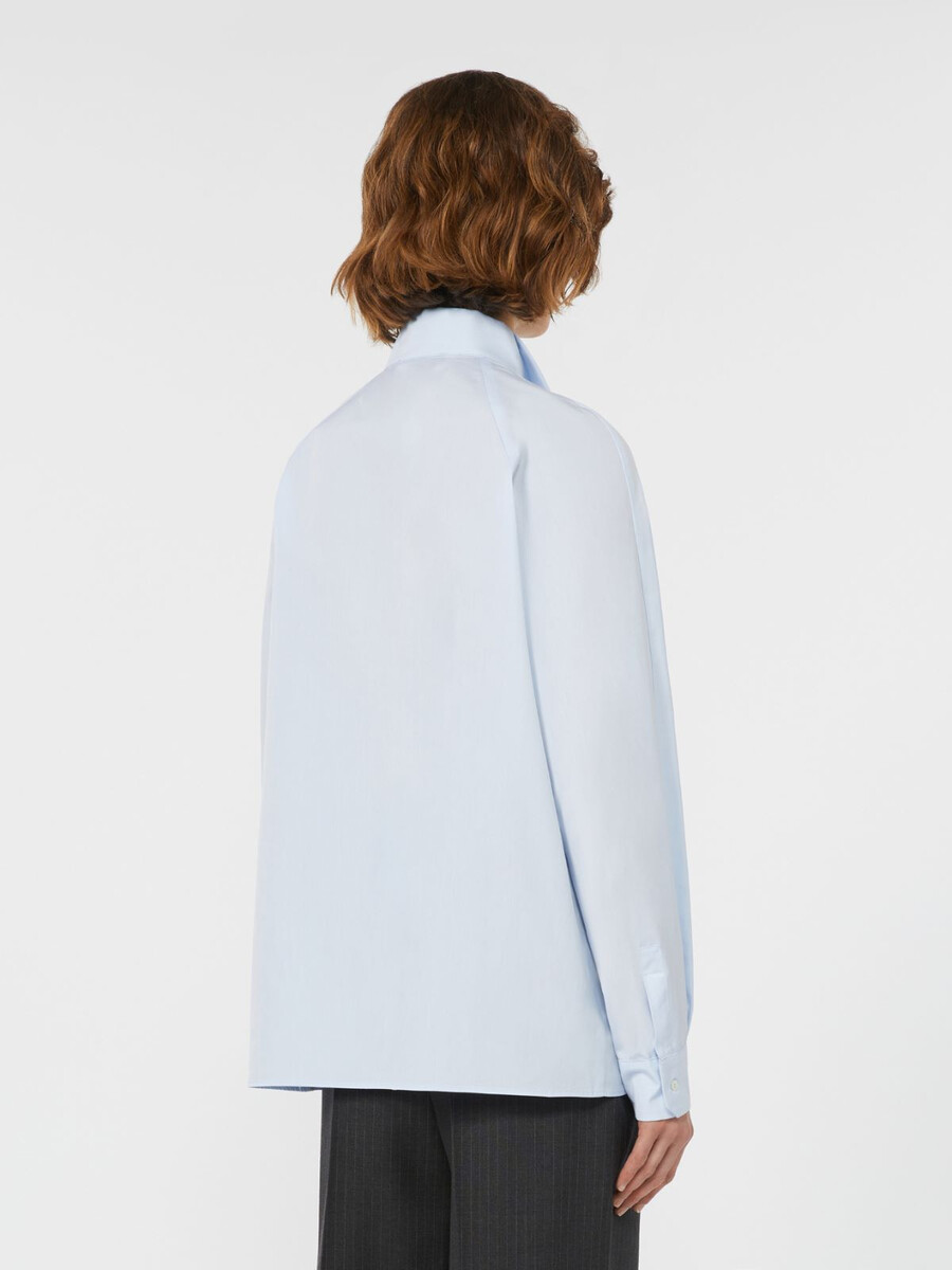 camisa de popelina de algodón - azul claro