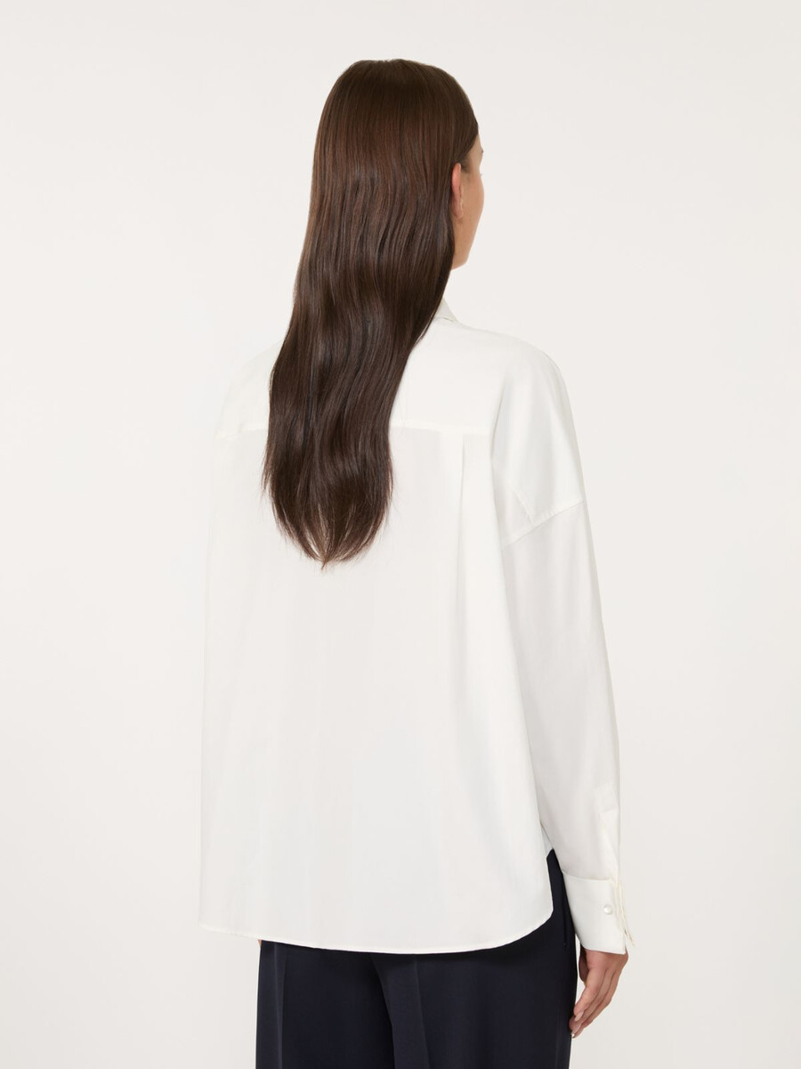 camisa oversize de popelina - blanca