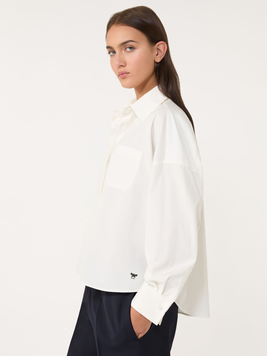 camisa oversize de popelina - blanca