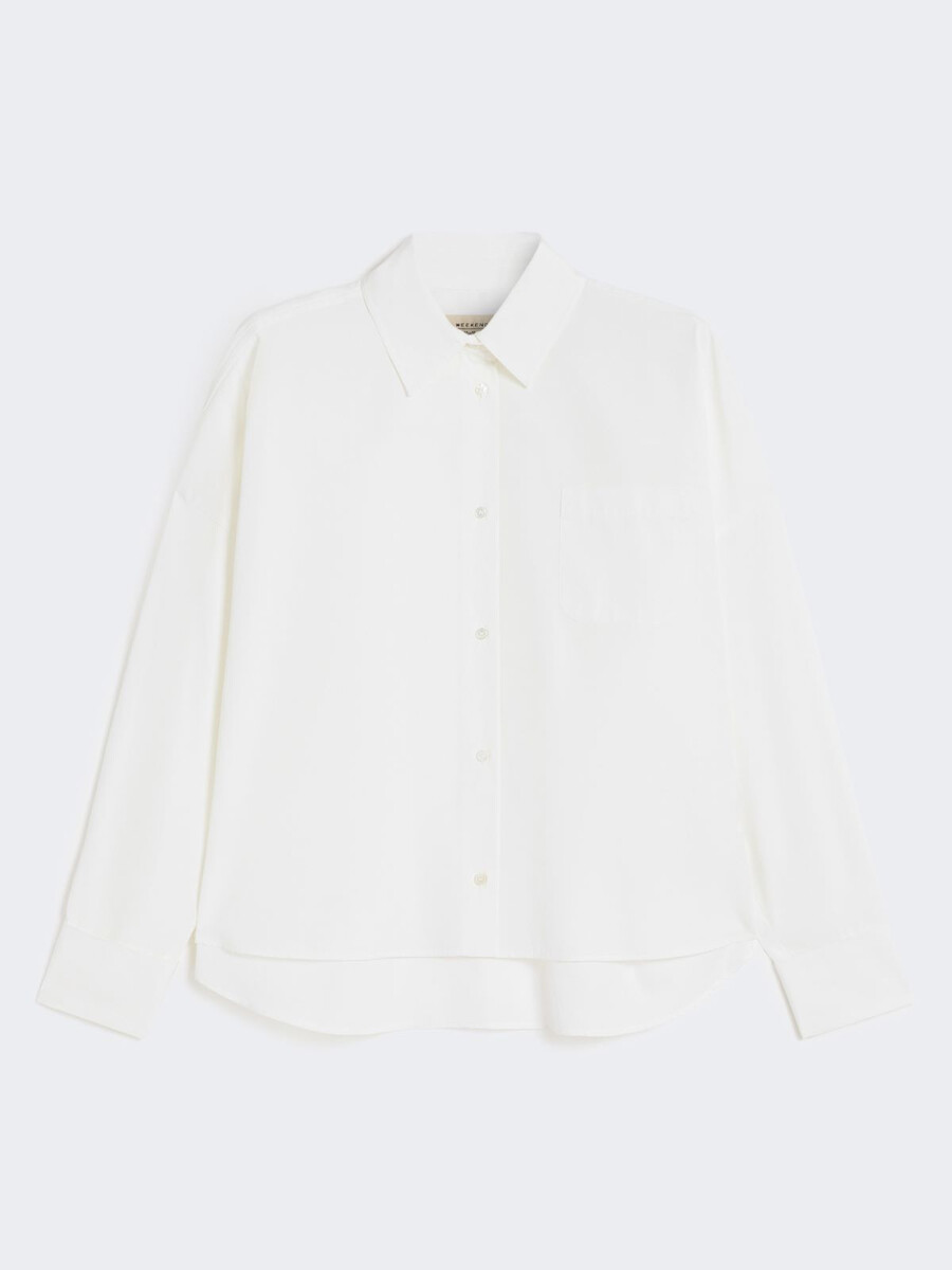 camisa oversize de popelina - blanca