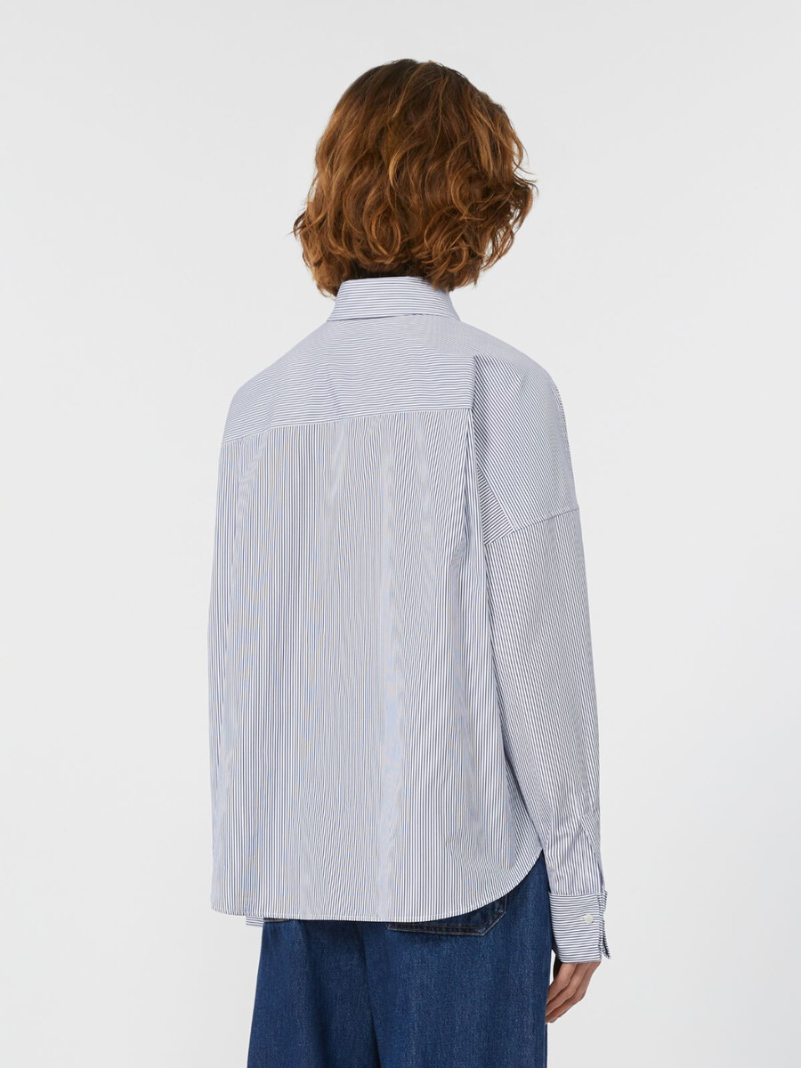 camisa oversize de popelina - azul marino