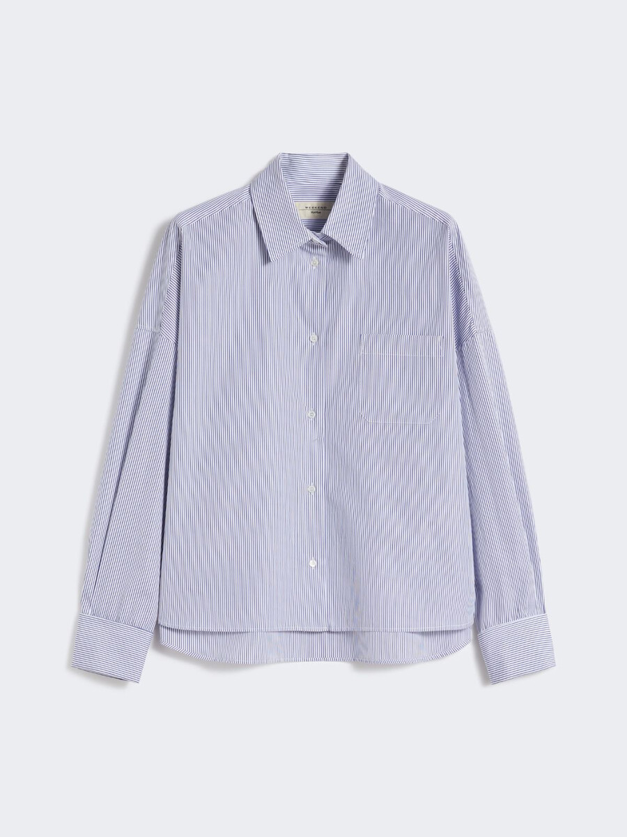 camisa oversize de popelina - azul marino