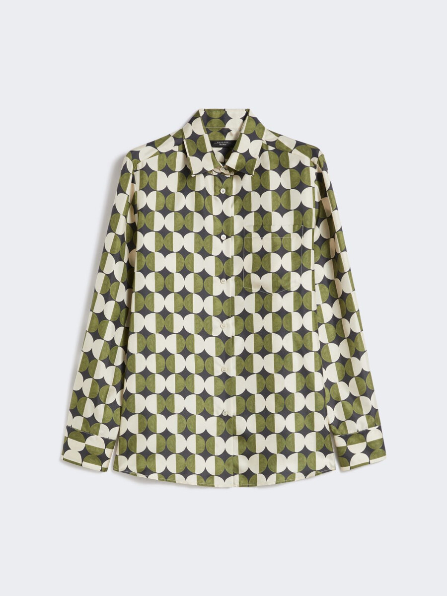 camisa de sarga estampada - negra