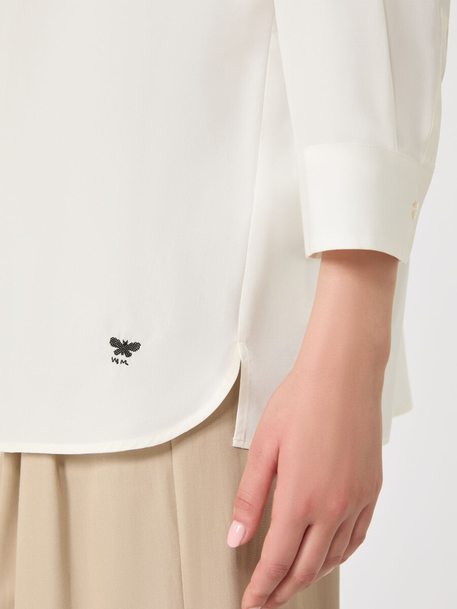 camisa de popelina acampanada - blanca