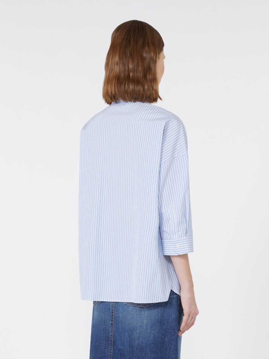 camisa de popelina acampanada - azul claro