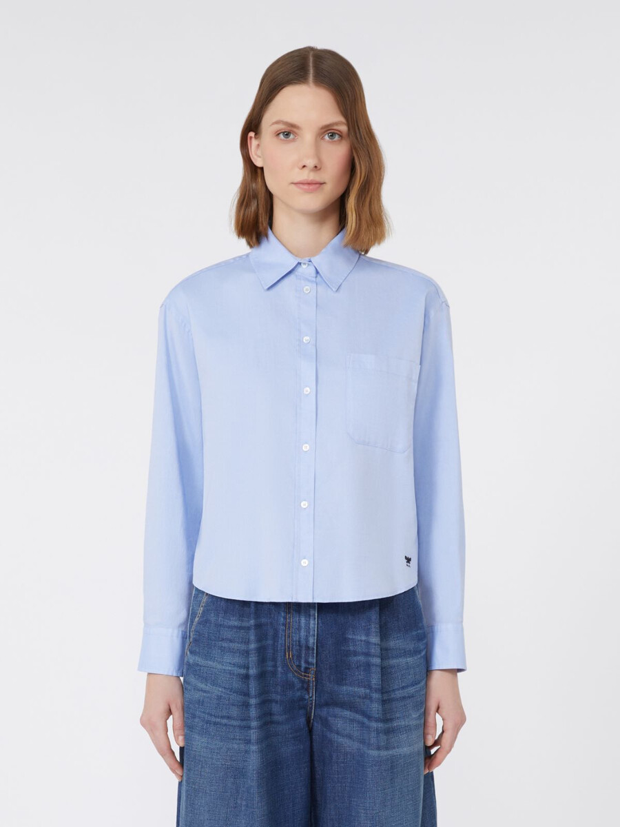 camisa oxford de algodón - azul claro