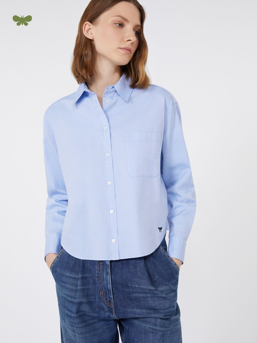 camisa oxford de algodón - azul claro
