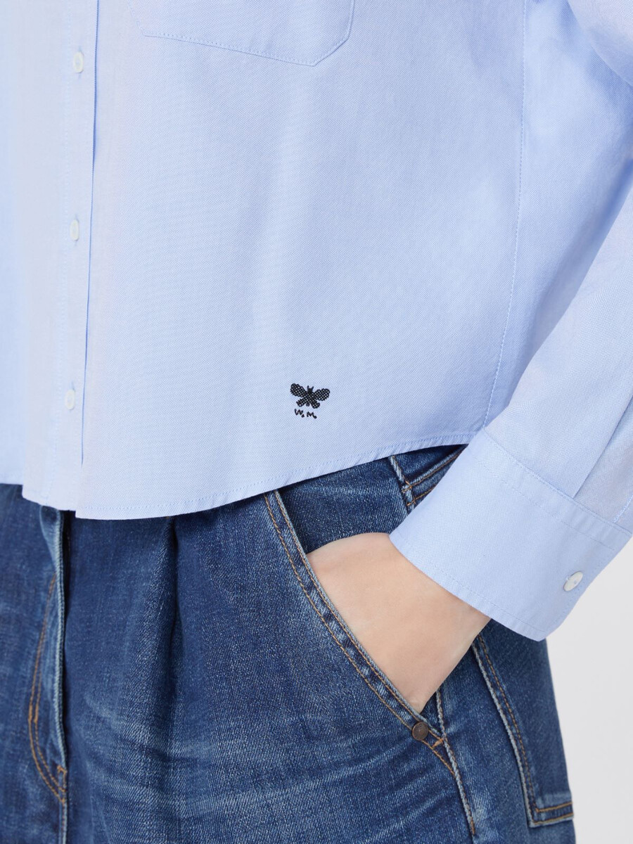 camisa oxford de algodón - azul claro