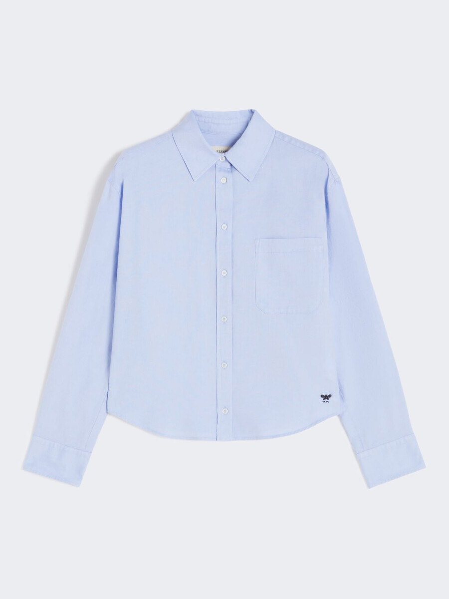 camisa oxford de algodón - azul claro