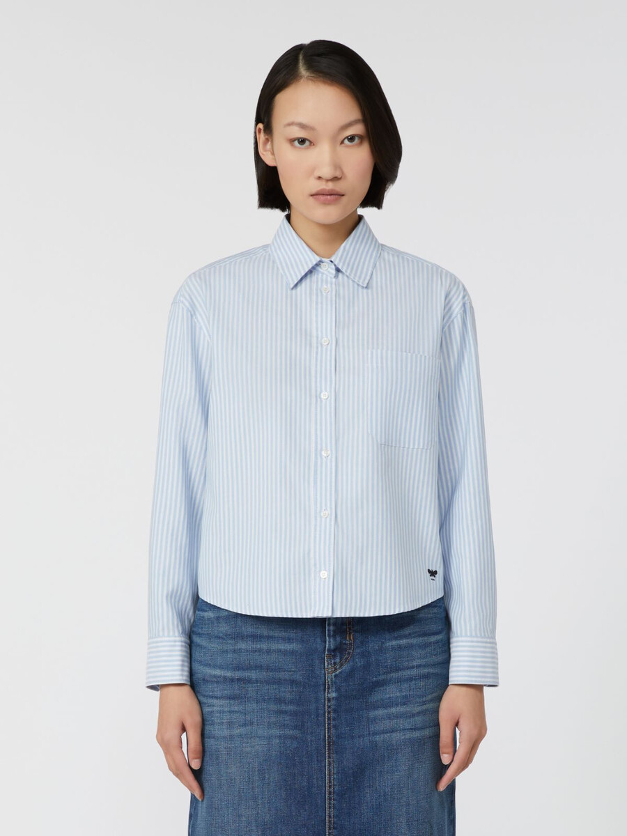 camisa oxford de algodón - azul claro