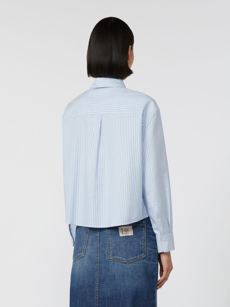 camisa oxford de algodón - azul claro