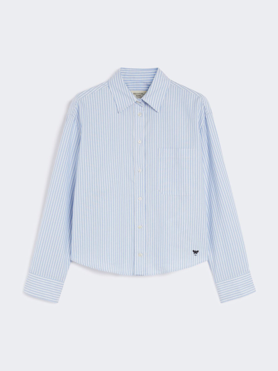 camisa oxford de algodón - azul claro