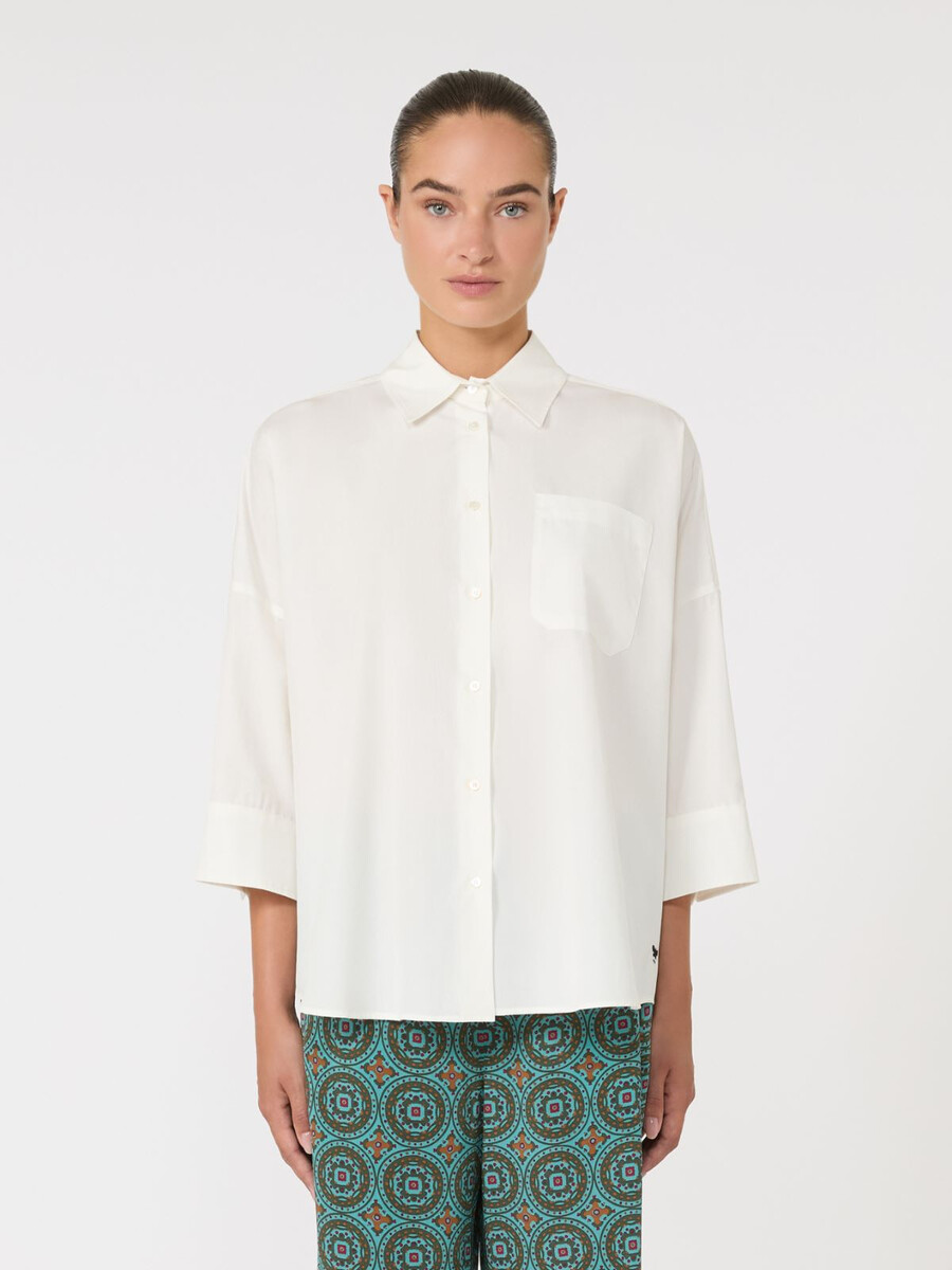 camisa oversize de popelina - blanca
