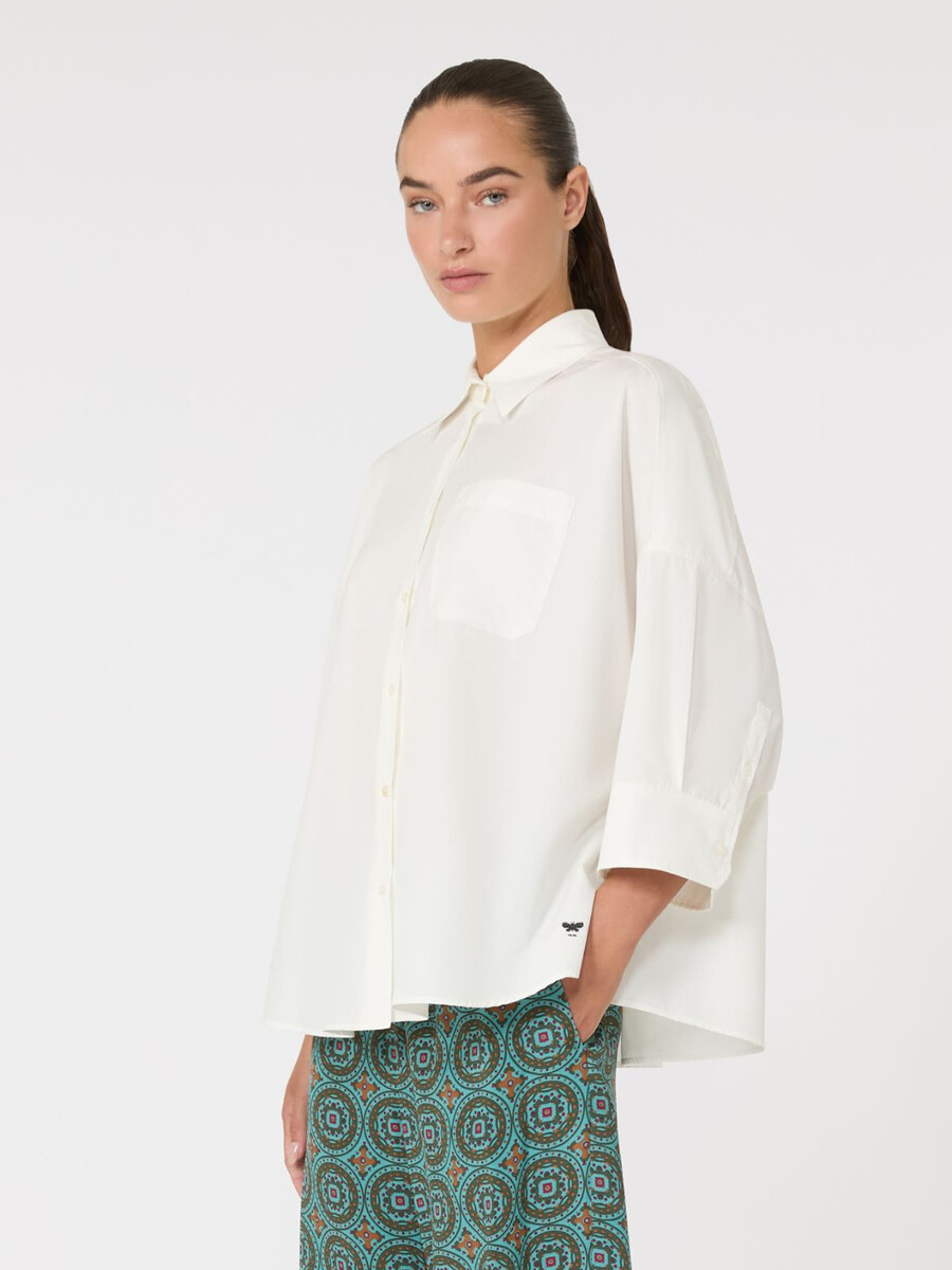 camisa oversize de popelina - blanca
