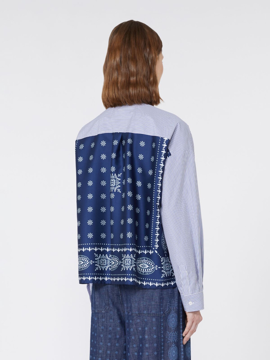 camisa de lona de algodón grueso - azul marino