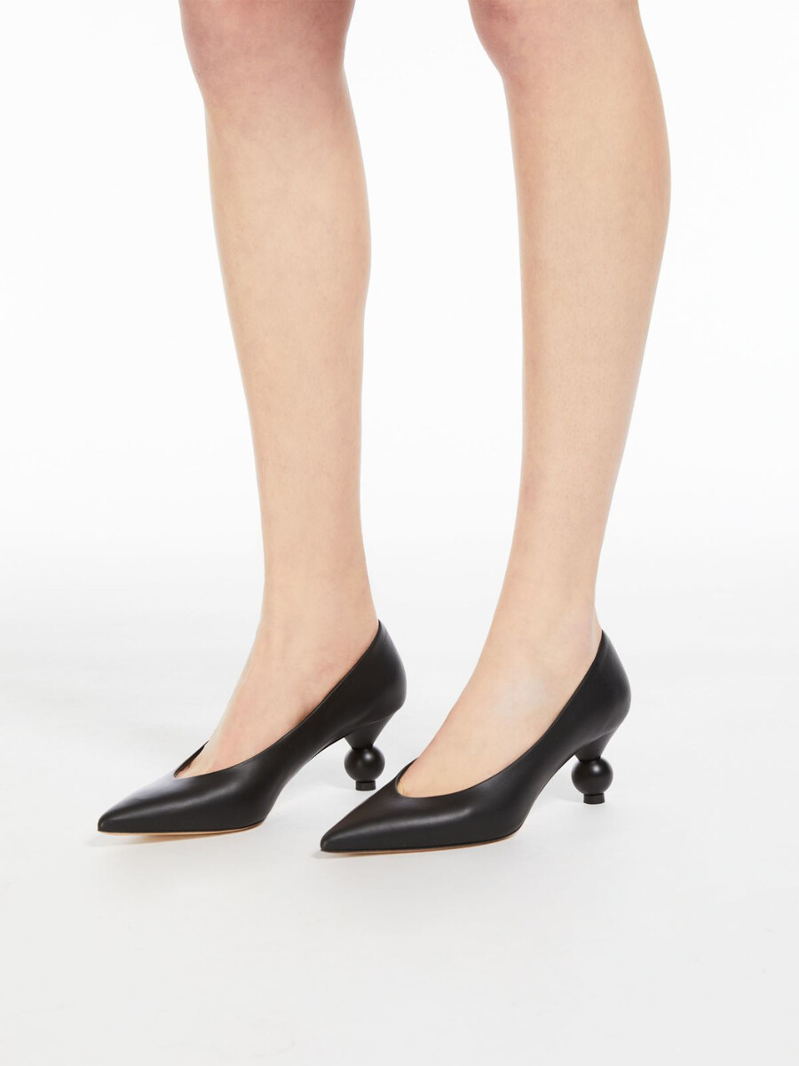 zapatos de salón de piel de oveja napa - negro