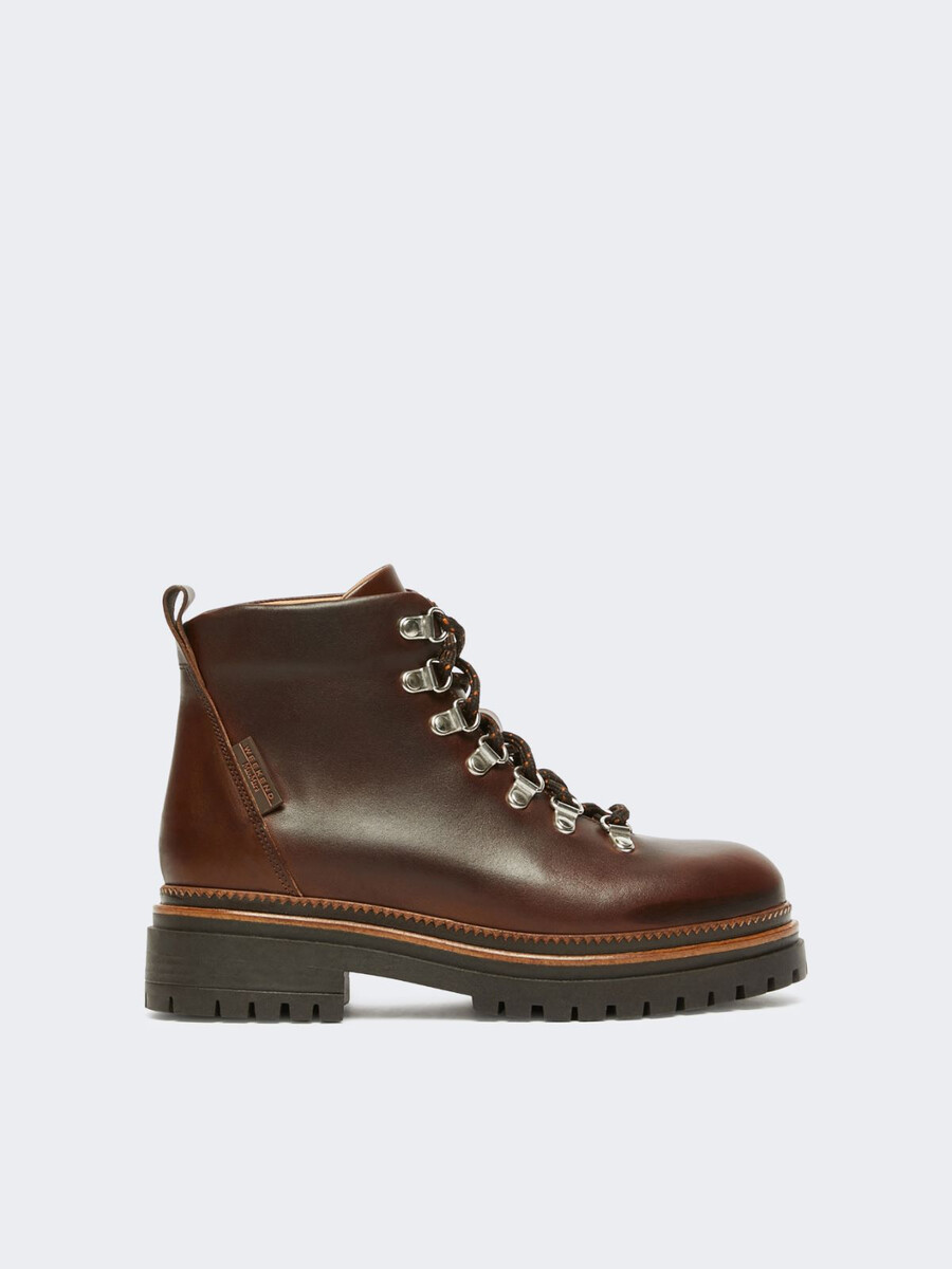 botas de montaña de piel - tabaco