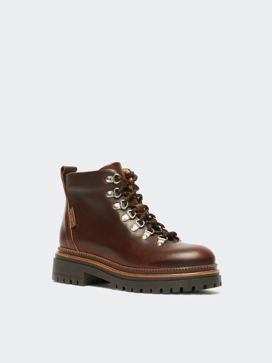 botas de montaña de piel - tabaco