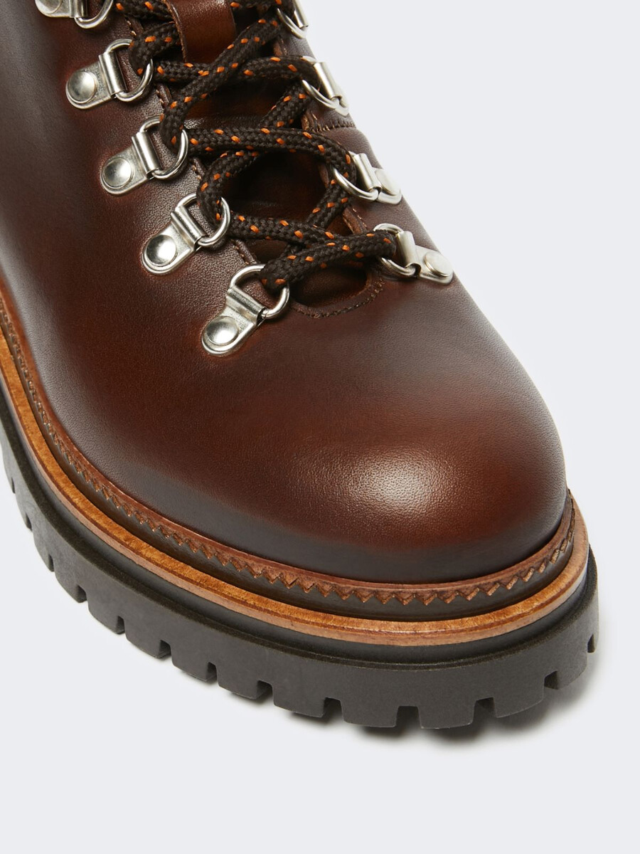 botas de montaña de piel - tabaco