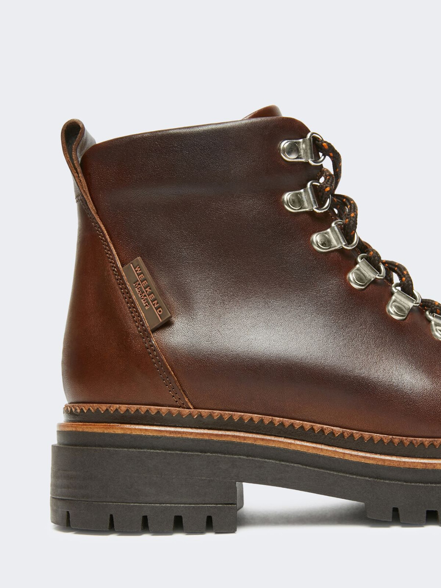 botas de montaña de piel - tabaco