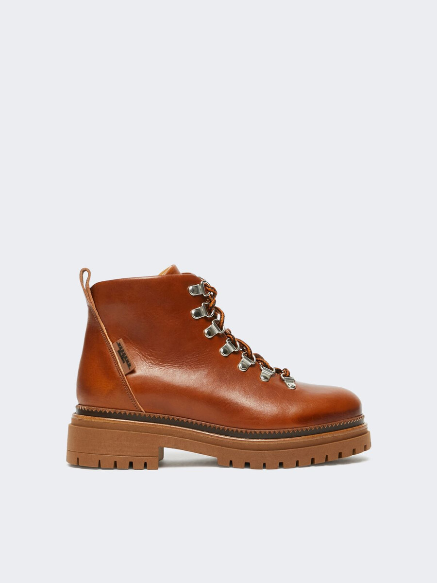 botas de montaña de piel - miel