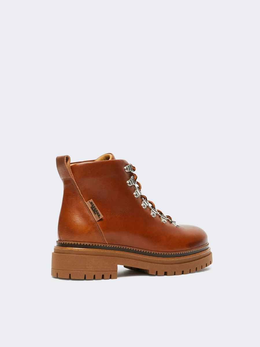 botas de montaña de piel - miel
