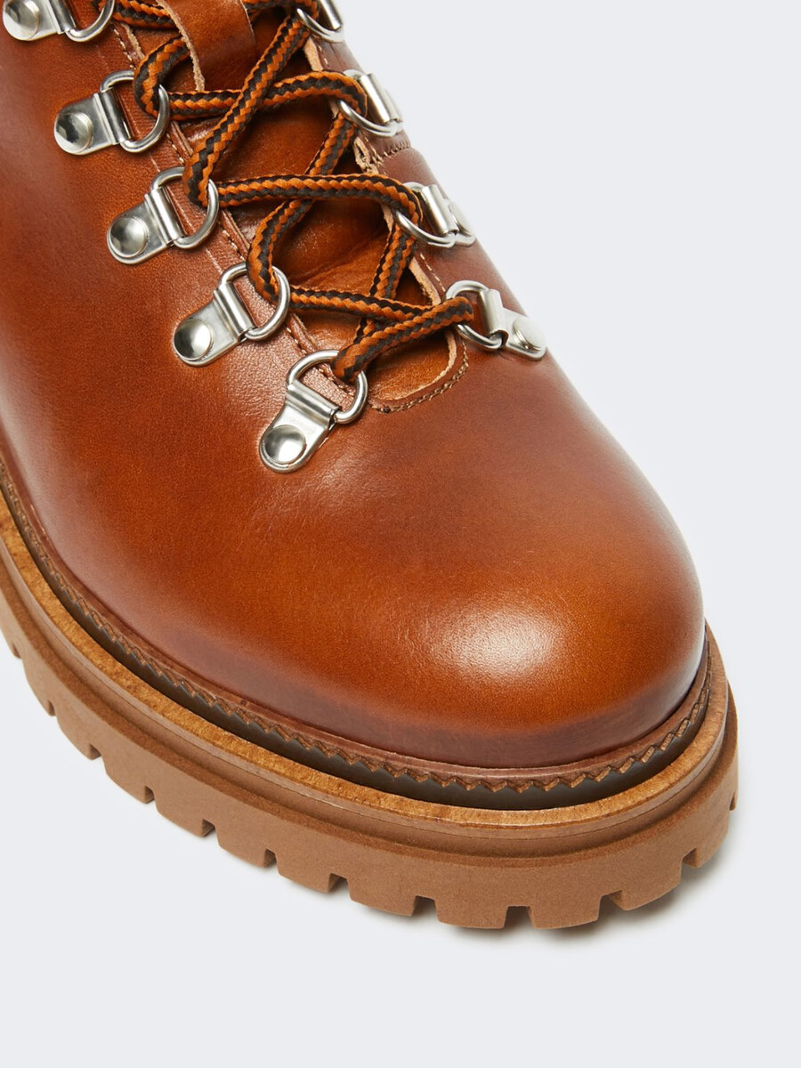 botas de montaña de piel - miel