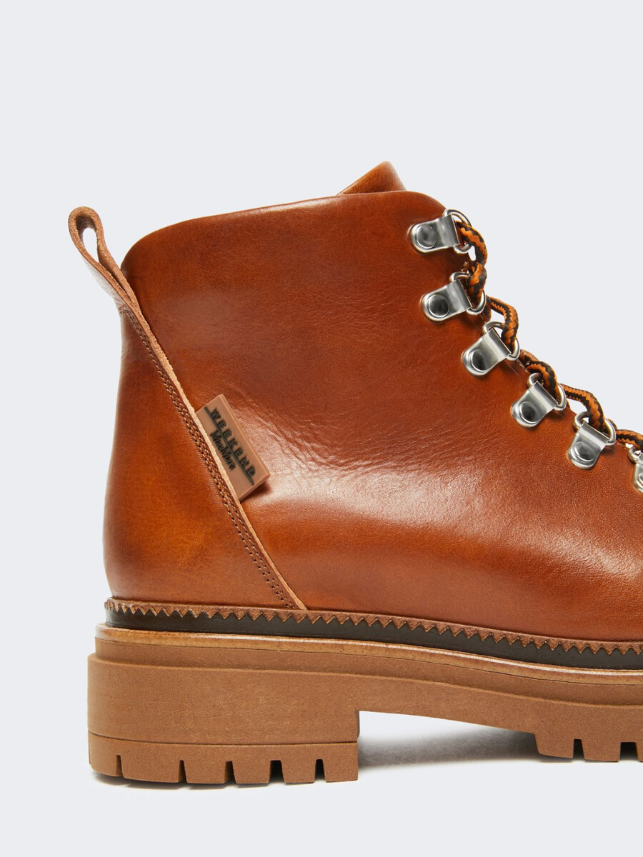 botas de montaña de piel - miel